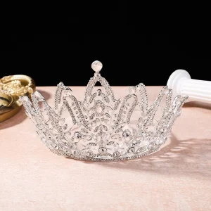 Romantic European American Alloy Rhinestone Beauty Pageant Crown Wedding Prom Engagement Hair Accessories Bride Crown Pageant