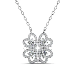 Romantic Four Hearts Pendant Embellished with Swarovski Crystals 18K Gold Plated Daisini Fashion Necklace for Woman