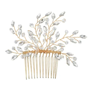 Romantic Handmade Bridal Crystal Hair Comb Wedding Hair Jewelry Accessories for Party Anniversary Engagement