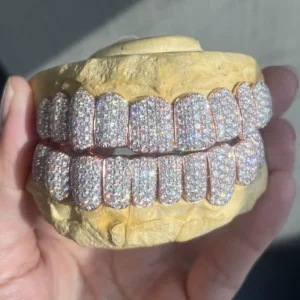 Rose Gold Gold Plated Full-Crystal Hip-Hop Grillz Model TXYT040 Ice-Out Zircon Jewelry