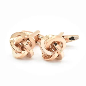 Rose Gold Love Knot Premium Cufflinks Tie Clip Custom Men’s Suit Shirt Fashion Accessory Wedding Tuxedo Trendy Gift