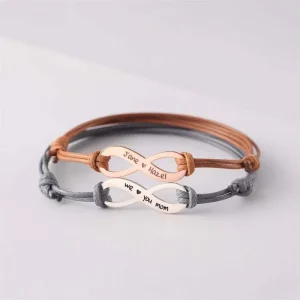 Rose Gold Plated Infinite Charm Stainless Steel Classic Bracelet