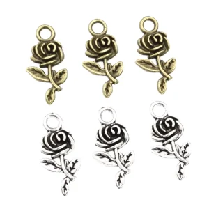 Rose Pendant Metal Ornament Jewelry Charms for Jewelry Making