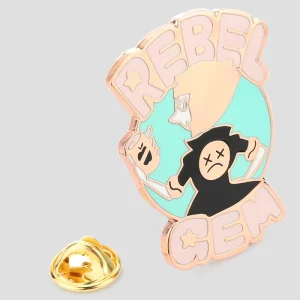 Rose Pink Lapel Pin Unique Cartoon Style Enamel Brooch Inspired Enamel Pin Accessory for Fashion Lovers