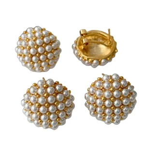 Round Pearl Earrings Fashion Jewelry