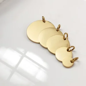 Round Pendant 6mm 9mm 13mm 15mm 18mm Custom Jewelry Logo Tags Fashion Accessory Laser Engraving Disc Coin DIY Charm