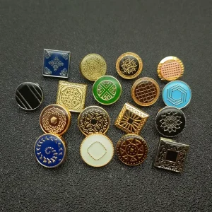 Round Zinc Alloy Plating Custom Color Men Shirt 12mm Press Snap Buttons with Custom Logo Pattern for Abaya Thobe