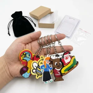Rubber Craft Eco Friendly PVC Keychains Customized 3D 2D Design TV Movie Character Theme Bag Pendant Keyring for Business Gifts