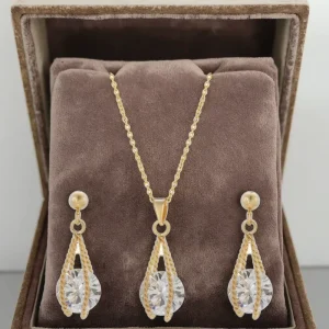 S 126 xuping Jewelry Fashion Popular Elegant Lively Daily Special Design Romantic Gift Zircon Stainless Steel 24K Jewelry Set