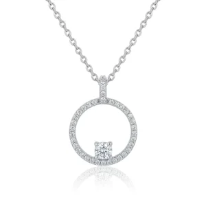 S925 925 Sterling Silver Women’s Pendant Necklace Trendy Minimalist Elegant Zircon Fashion Jewelry Luxury Fine Rhodium Plated