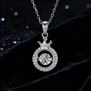 S925 Moissanite Spirit Series Crown Necklace Sterling Silver Bone Fashion Women Romantic Pendant Necklaces