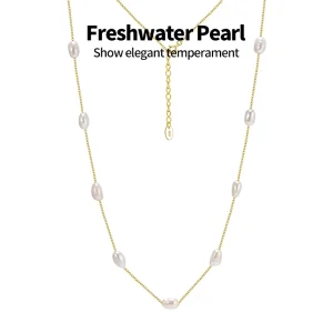 S925 Silver AAA Grade White Freshwater Pearl Necklace Romantic Women’s Fashion Jewelry Factory Direct Sale