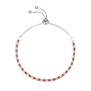 S925 Silver Cross Border Tennis Bracelet Women’s Fashion Color Diamond Pull Ins