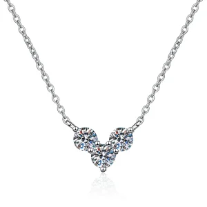 S925 Silver Pendant Moissanite Necklace with Luxury Gold Pearl Charm for Wedding or Gift Stylish Love Fashion Moissanite Jewelry