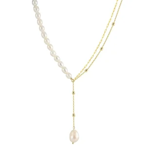 S925 Sterling Silver Cultured Freshwater Pearl Original Design Fashionable Women’s Pearl Necklace