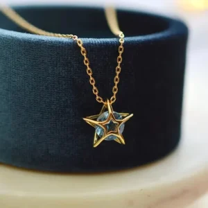 S925 Sterling Silver Five Pointed Star Pendant Necklace for Women Gold Plated Link for Parties Hot Selling Fashion Accessory