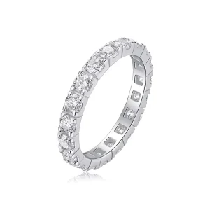 S925 Sterling Silver Gold Plated Bezel Setting Moissanite Ring for Women