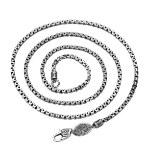 S925 Sterling Silver Jewelry Chains Fashionable Personality Pestle Box Necklace for Men Women