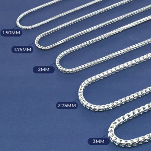 S925 Sterling Silver Men’s Chain Necklace Custom Hypoallergenic Solid Silver Cuban Link Chain for Men Fashion Jewelry Gift