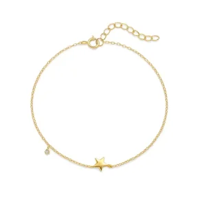 S925 Sterling Silver Minimalist Star Zircon Bracelet Trendy Ins Style Unisex Jewelry