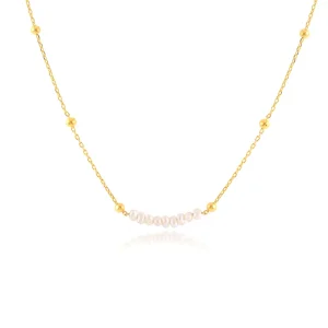 S925 Sterling Silver Necklace Baroque Pearl Ladies Collarbone Necklace