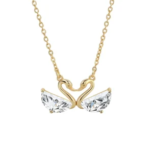 S925 Sterling Silver Necklace Swan Love Theme High End Luxury Versatile Gold Plated Chain Universal Fashion Accessory for Women