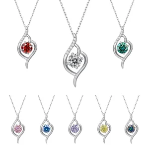 S925 Sterling Silver Plated 18K White Gold Diamond Pendant Inlay 0.5ct D color VVS Moissanite Fashionable Moissanite Necklace