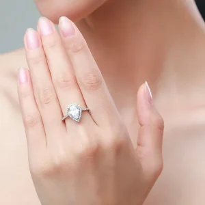 S925 Sterling Silver Synthetic Lab Grown Diamond Inlaid Women’s Closed Ring