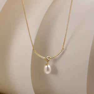 SC Popular Fashion Jewelry Chokers Necklace Stylish Gold Silver Necklace Luxury Shiny Pearl Pendant Necklace for Women