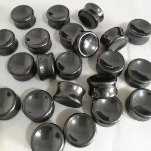 [SE C490] Fashion Double Flared Concave Ear Plugs Body Piercing Jewelry Natural Hematite Stone High Quality Factory