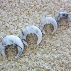 [SE-CP308] High Quality Natural White Howlite Stone Ear Pinchers Plugs Body Piercing Jewelry Fashion