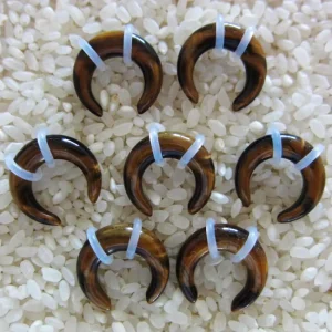 [SE-CP309] High Quality Natural Tigers Eye Stone Ear Pinchers Plugs Body Piercing Jewelry Fashion Hot Style
