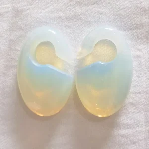 [SE-FP409 ] New Style High Polishing Opalite Stone Ear Plugs Hook Rings Body Piercing Fashion Jewelry Custom Weight