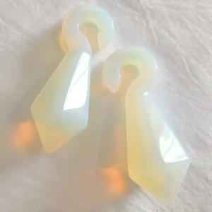 [SE-FP423 ] New Style High Polishing Opalite Stone Ear Plugs Hook Rings Body Piercing Fashion Jewelry Custom Weight