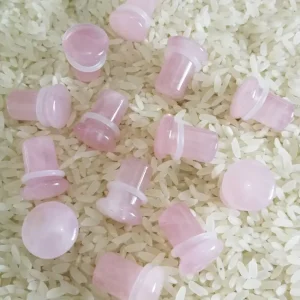 [SE-SF097] High Quality Natural Rose Quartz Stone Single Flared Ear Plugs Body Piercing Jewelry Fashion Style