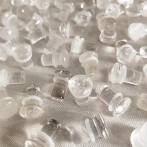 [SE SF133 High Quality Natural Crystal Quartz Stone Single Flared Convex Ear Plugs Body Piercing Jewelry Fashion