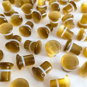 [SE SF153] High Quality Cat’s Eye Single Flared Convex Ear Plugs Body Piercing Jewelry Fashion Nice Style