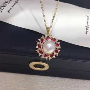 SHDIYAYUN 100% Natural Freshwater Pearl Pendant Retro Light Luxury Necklace Pearl Jewelry