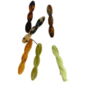 SIYWINA Acetate Japanese Style Simple Retro Lady Hair Clip Twist Slim Spring Clip 5.5cm Casual Daily Use