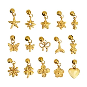 SP Fashion Stainless Steel Mini Flower butterfly Heart Pendant DIY Jewelry Charms Necklace Bracelet Accessories Charms