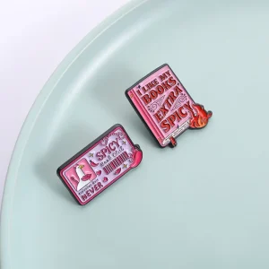 SPICY Book Club Brooch Enamel Pins I LIKE MY BOOKS EXTRA SPICY Brooches Backpack Lapel Badge Fashion Jewelry Gifts for Friends