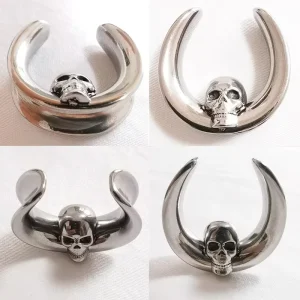 [SS-P930] Double Flared 316L Stainless Steel Casting Saddle Ear Plugs Body Piercing Jewelry