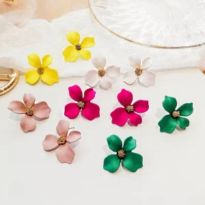 STAR PRODUCT New Designs Earrings Women Jewelry COLORFUL Flower Hoop Earrings Fashion Earring Women