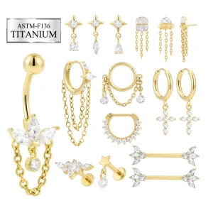 SUPERSTAR ASTM F136 Titanium Threadless Ends Flat Back Earring Cartilage Nipple Barbell Belly Button Ring Body Piercing Jewelry