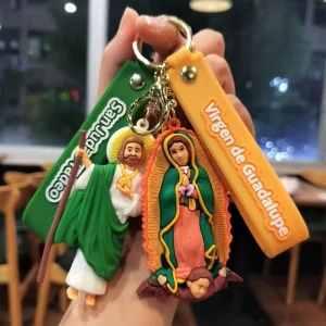 Saint Jude Virgen De Guadalupe Keychain Religious Church Souvenir Gifts Keyring Virgin Queen PVC Key Chain