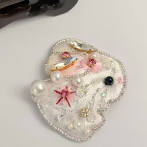Sanrio Star Flexible Alloy Hair Clip with Pearl Embellishments and Crystal Design Party Hair Accessories for Women
