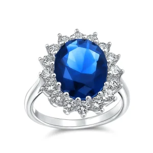 Sapphire Engagement Rings Women’s Fashionable Zircon Gemstone Jewelry Trendy Genuine Natural Blue 4 G 925 Silver 18K