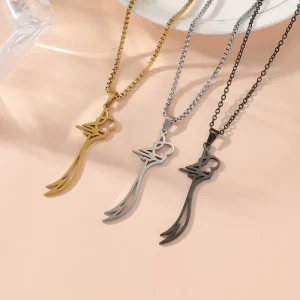 Scimitar Sword Stainless Steel Necklace Islamic Arabic Inspired Stainless Steel Pendant for Daily Accessory