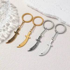 Scimitar Zulfiqar Sword Knife Ali Muslim Islamic Arabic Pvd 316L Stainless Steel Fashion Jewelry Pendant Eid Gift
