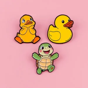 Sea Turtle Duck for Lovely Marine Animal Zinc Alloy UV Printing Brooch Fashion Ornament for Foreign Trade